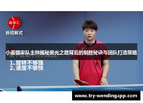 小麦国家队主帅揭秘星光之路背后的制胜秘诀与团队打造策略 小麦国家队主帅揭秘星光之路背后的制胜秘诀与团队打造策略